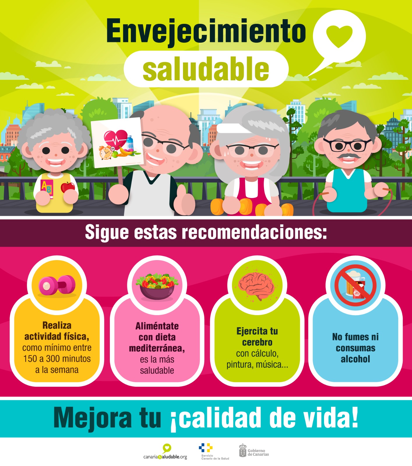 Sanidad pone en marcha una campaña de promoción del envejecimiento